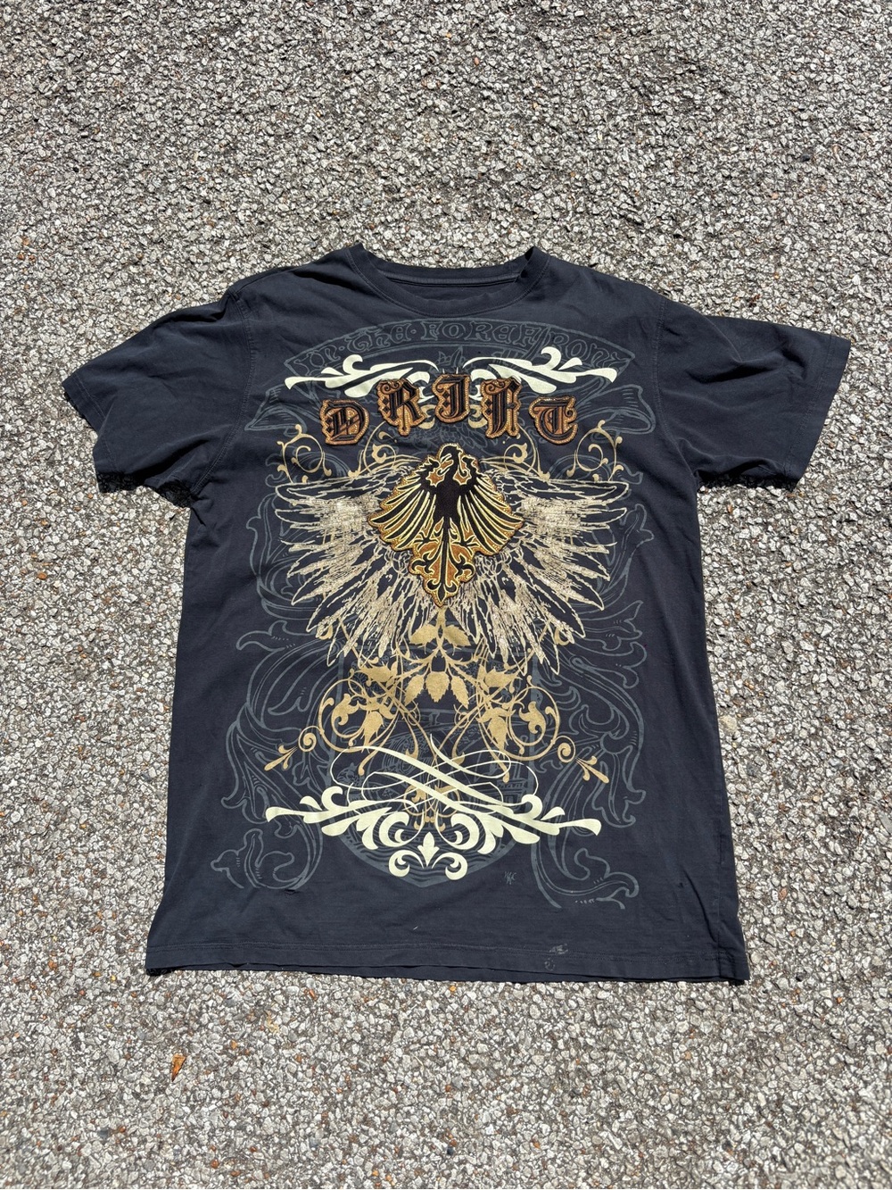 Grunge Drift Y2K Black & Gold Short-Sleeve Tee